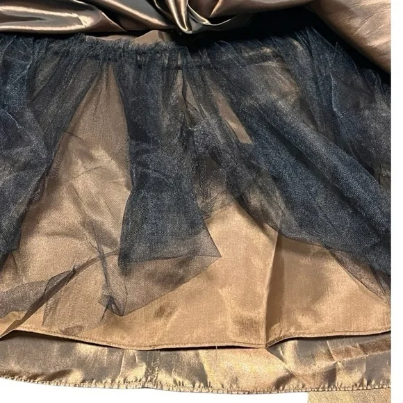 BCBG Paris Brown/Bronze Fit and Flare Taffeta Petticoat Cocktail Dress - Picture 14 of 14